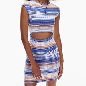Wilfred Striped Blue and White Cutout Dress